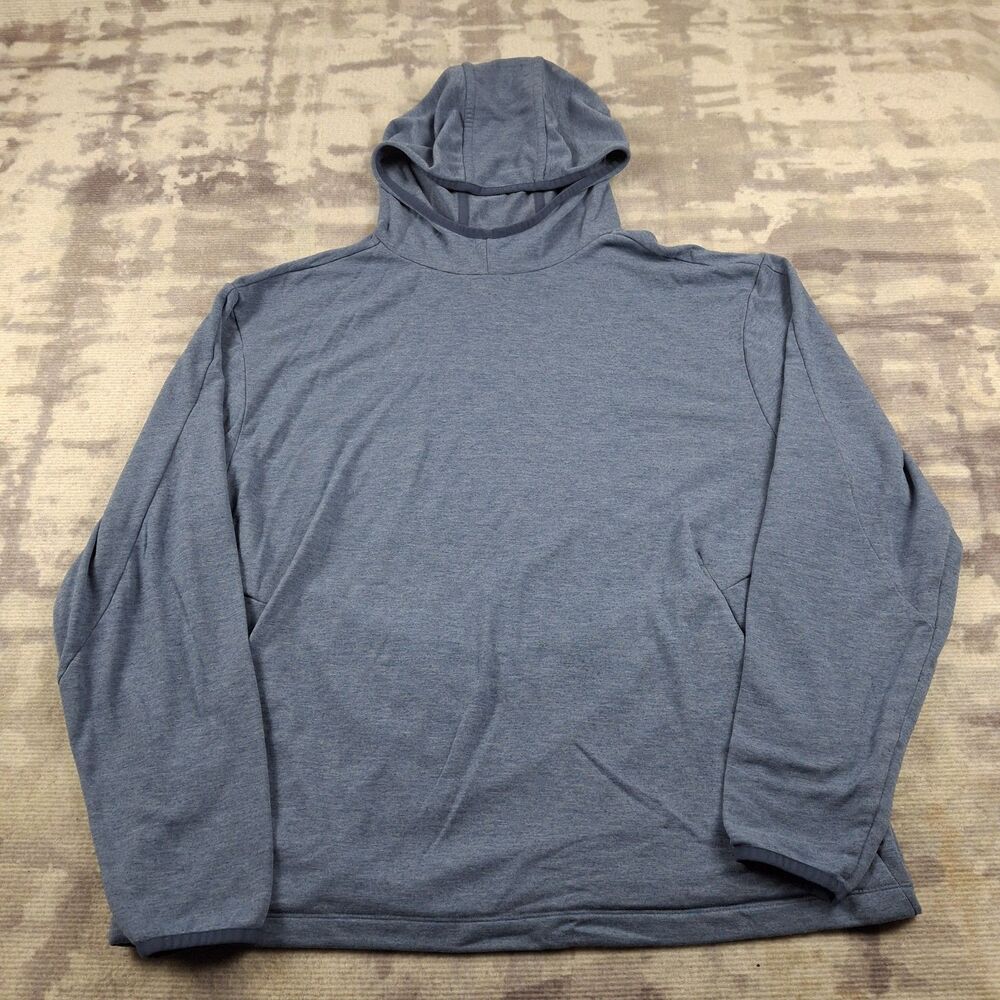Champion Hoodie Shirt Mens Size L Blue Heather Lightweight Thin Jersey Pullover